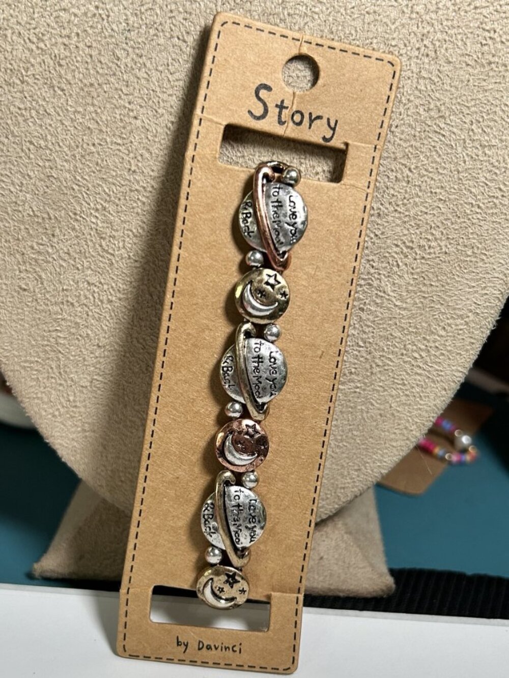 Story by DaVinci "Love You To The Moon & Back" Stretch Bracelet NWT